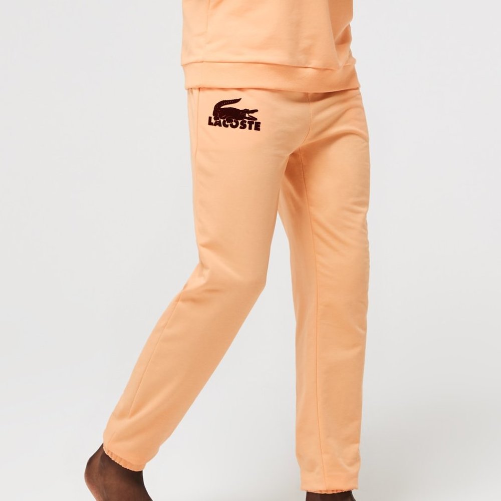 NWT Lacoste Men's Cotton Fleece Blend Light Orange Jogging Pants Size XXL 3H5422